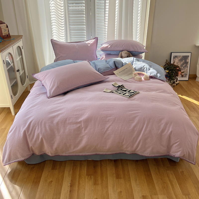 2025新款40支全棉水洗棉贝壳边四件套