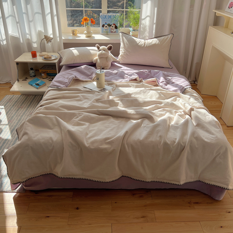 2025新款全棉贝壳边水洗棉夏被被子被芯