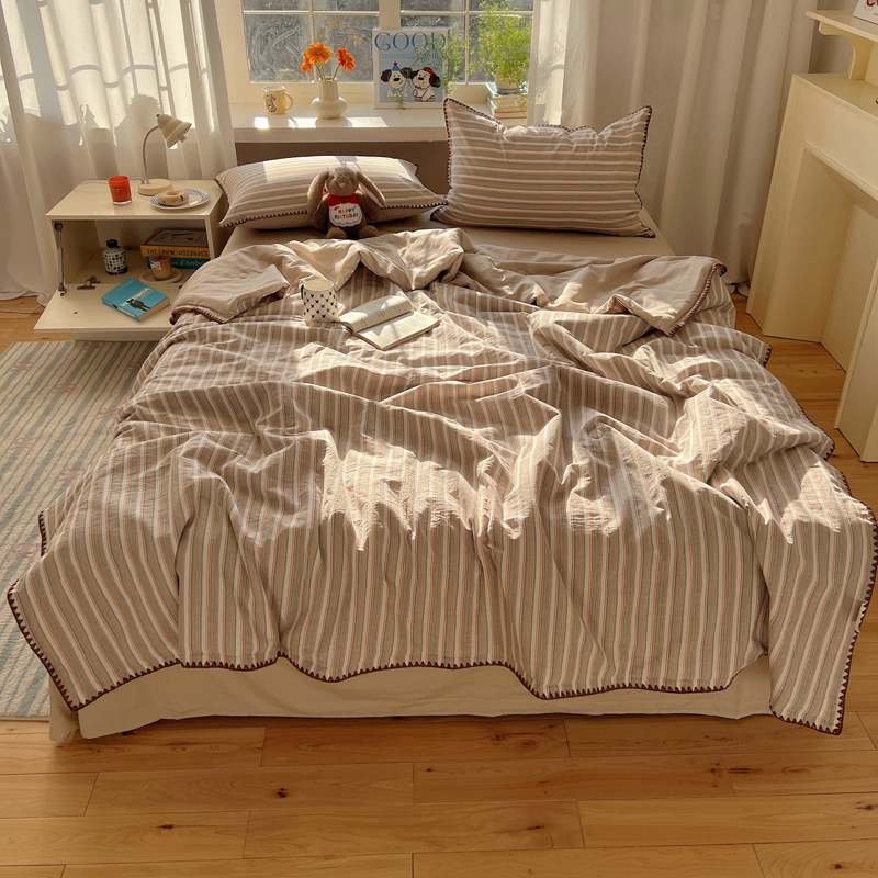 2025新款全棉贝壳边水洗棉夏被被子被芯
