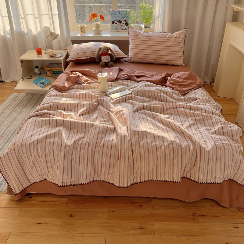 2025新款全棉贝壳边水洗棉夏被被子被芯