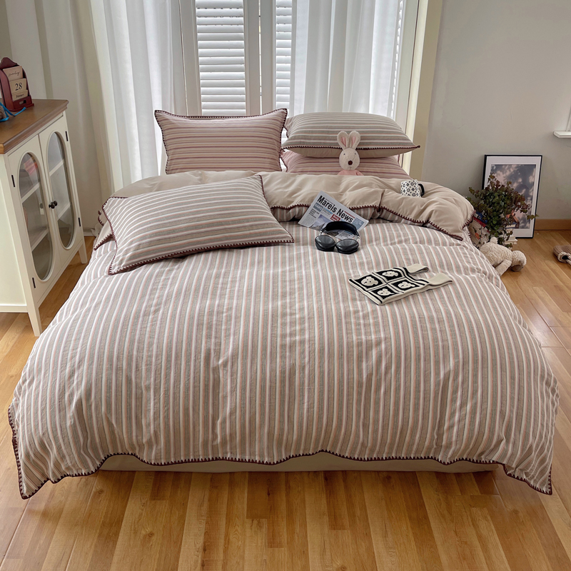 2025新款40支全棉水洗棉贝壳边四件套