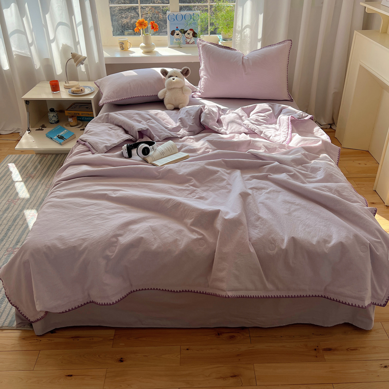2025新款全棉贝壳边水洗棉夏被被子被芯