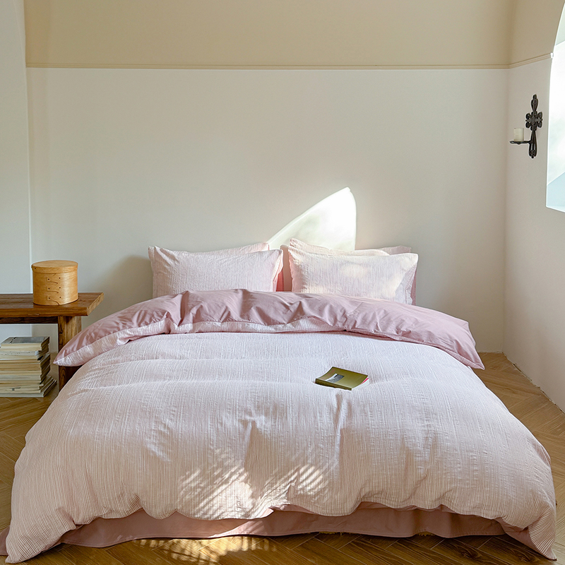 2025春季新品线条40S全棉提花四件套-觅境 场景一