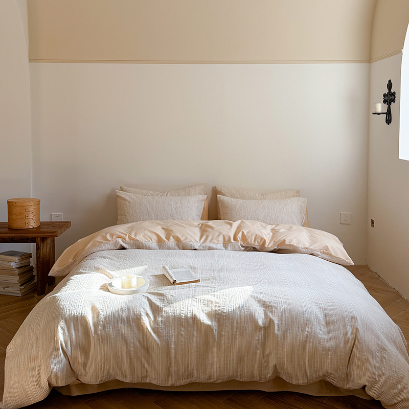 2025春季新品线条40S全棉提花四件套-觅境 场景一