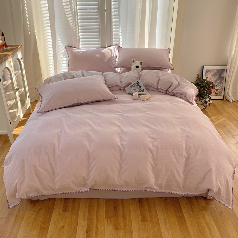 2025新款40支全棉水洗棉贝壳边四件套