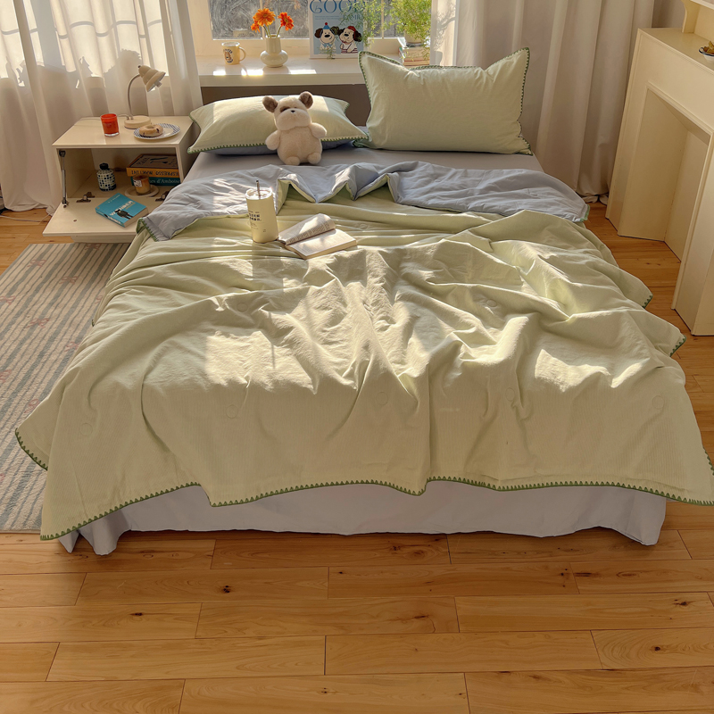 2025新款全棉贝壳边水洗棉夏被被子被芯
