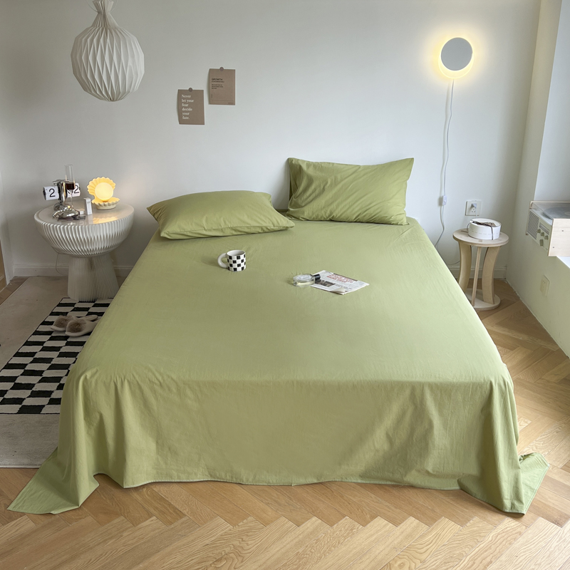 2022新款纯色全棉水洗棉单品床单系列 120x230cm单床单 果绿