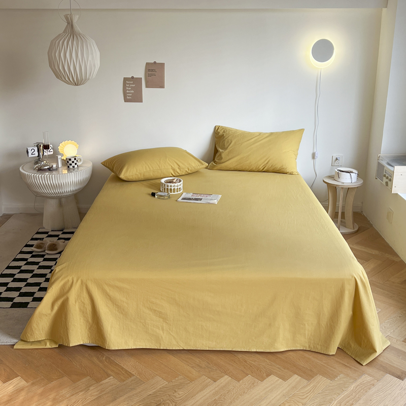 2022新款纯色全棉水洗棉单品床单系列 120x230cm单床单 黄