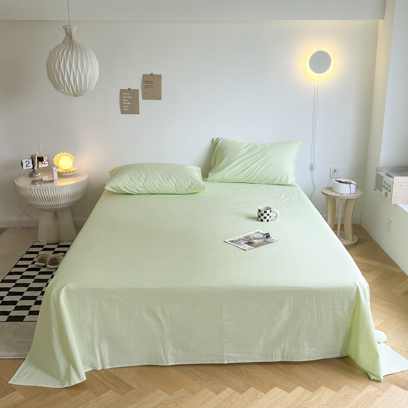 2022新款纯色全棉水洗棉单品床单系列 120x230cm单床单 浅绿