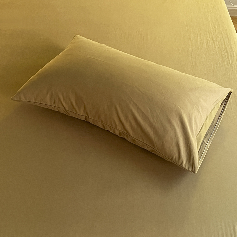 2022新款32支素色纯棉单品枕套系列 48*74cm枕套/只 茶色