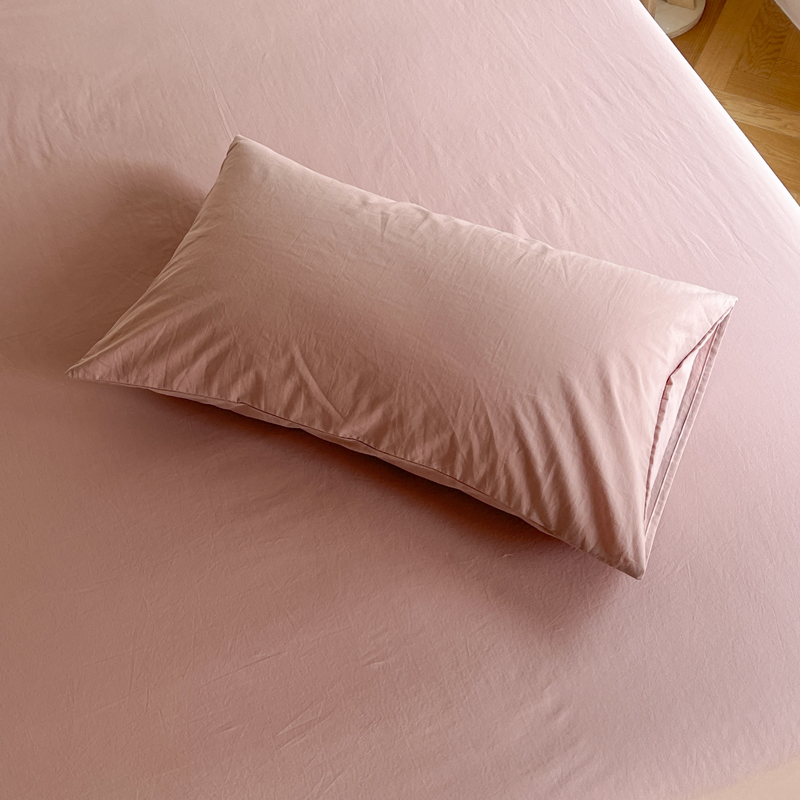 2022新款32支素色纯棉单品枕套系列 48*74cm枕套/只 豆沙