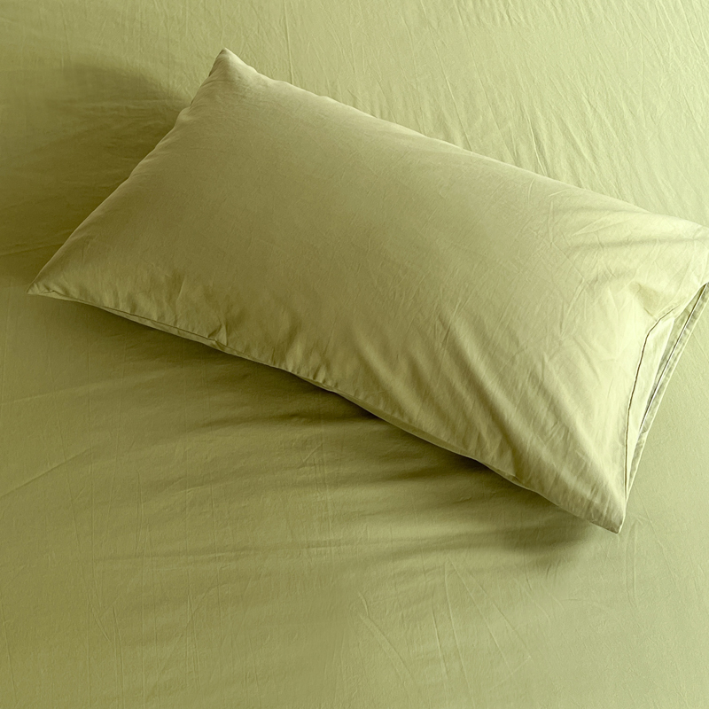 2022新款32支素色纯棉单品枕套系列 48*74cm枕套/只 果绿