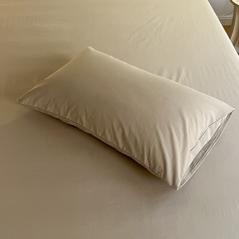 2022新款32支素色纯棉单品枕套系列 48*74cm枕套/只 卡其