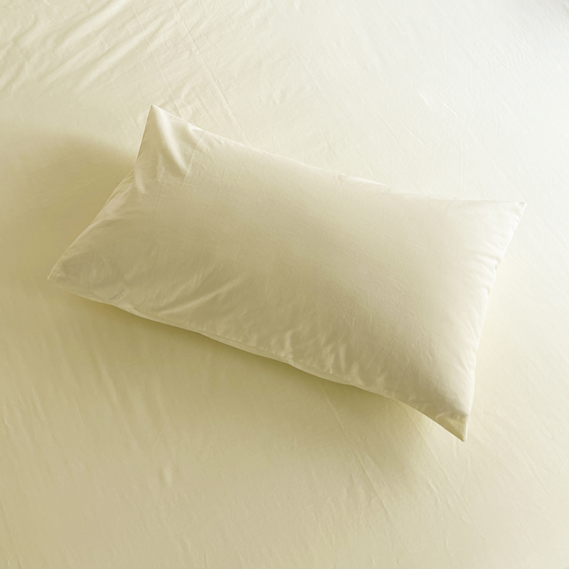 2022新款32支素色纯棉单品枕套系列 48*74cm枕套/只 奶黄