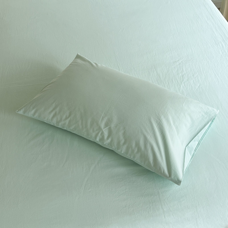 2022新款32支素色纯棉单品枕套系列 48*74cm枕套/只 青绿