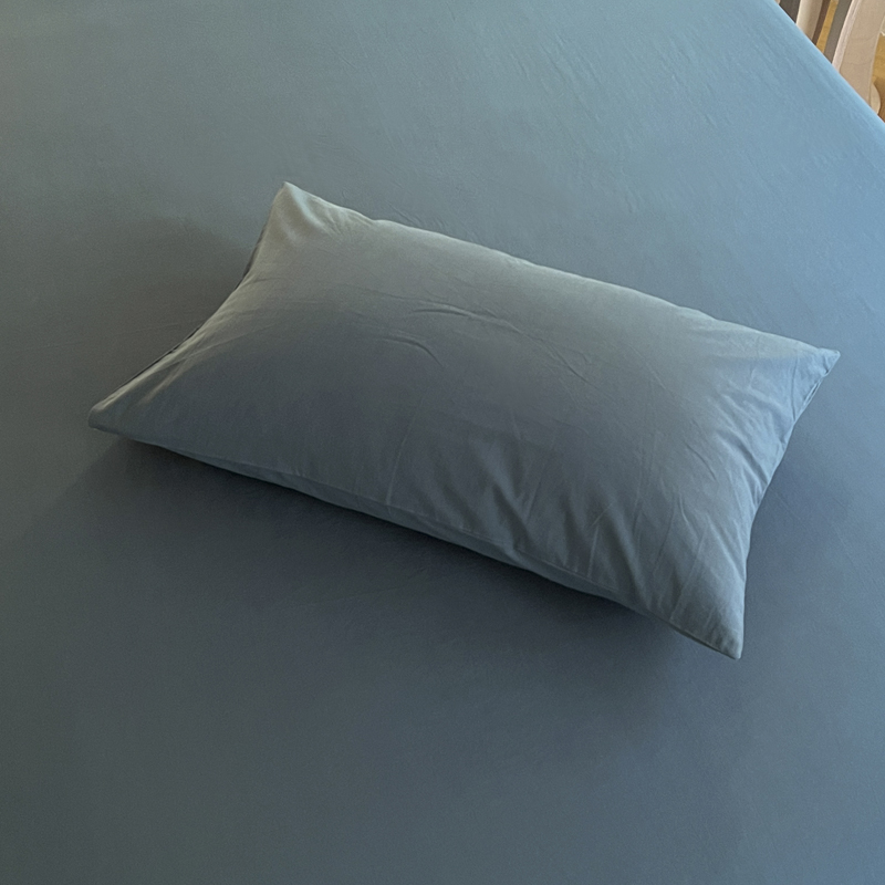 2022新款32支素色纯棉单品枕套系列 48*74cm枕套/只 深蓝