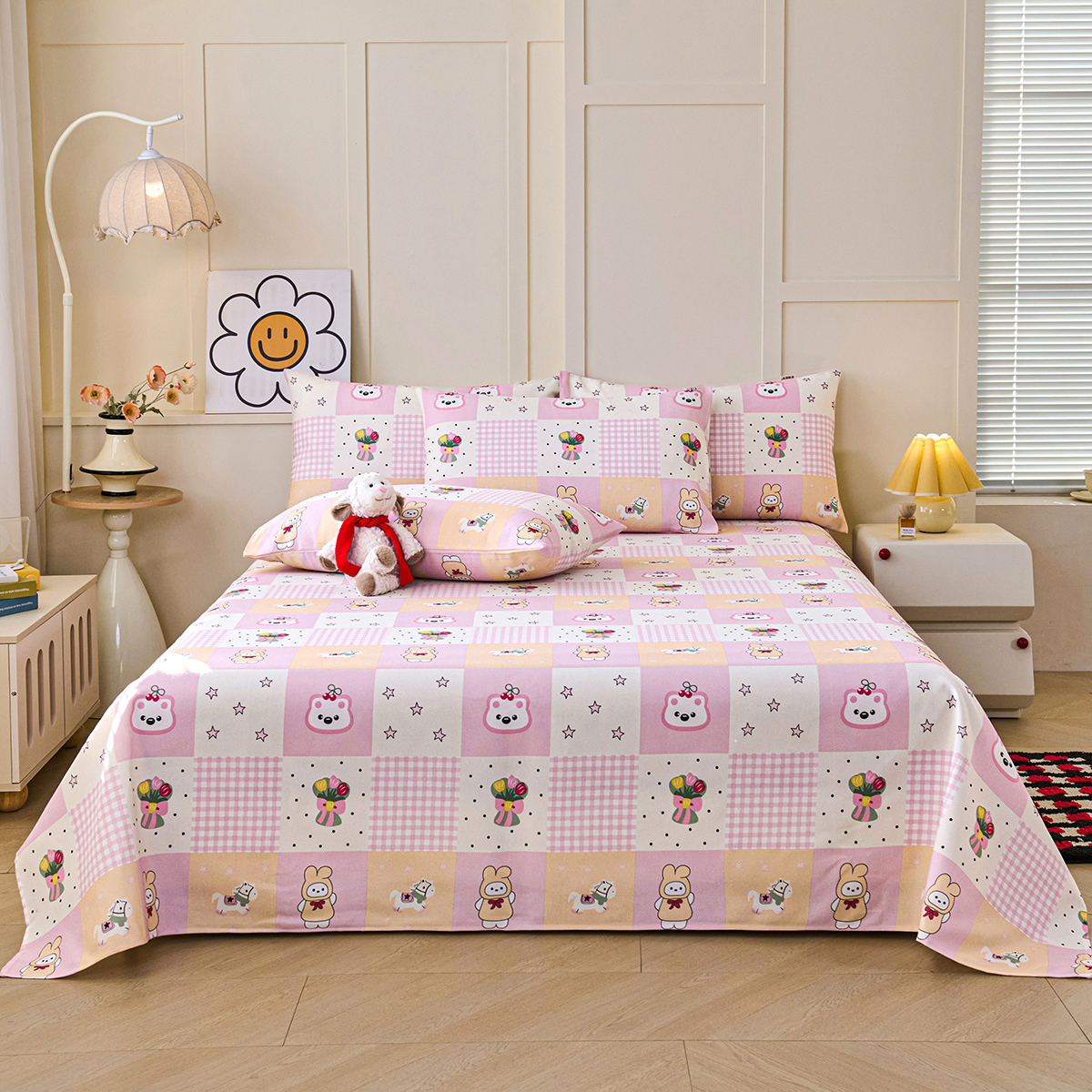 2026新款印花老粗布床单款凉席 童年记忆