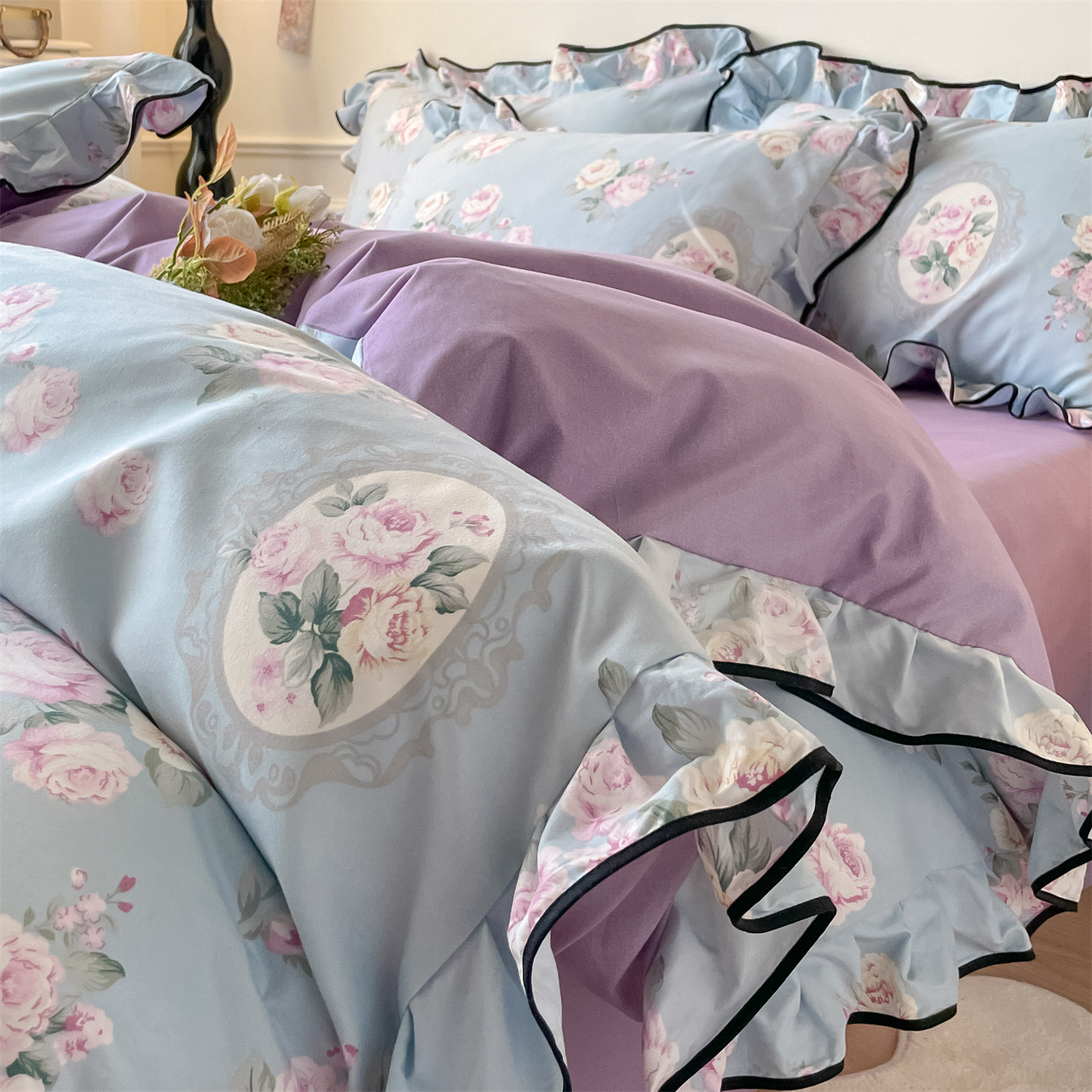 2025新款韩版花边印花四件套四件套