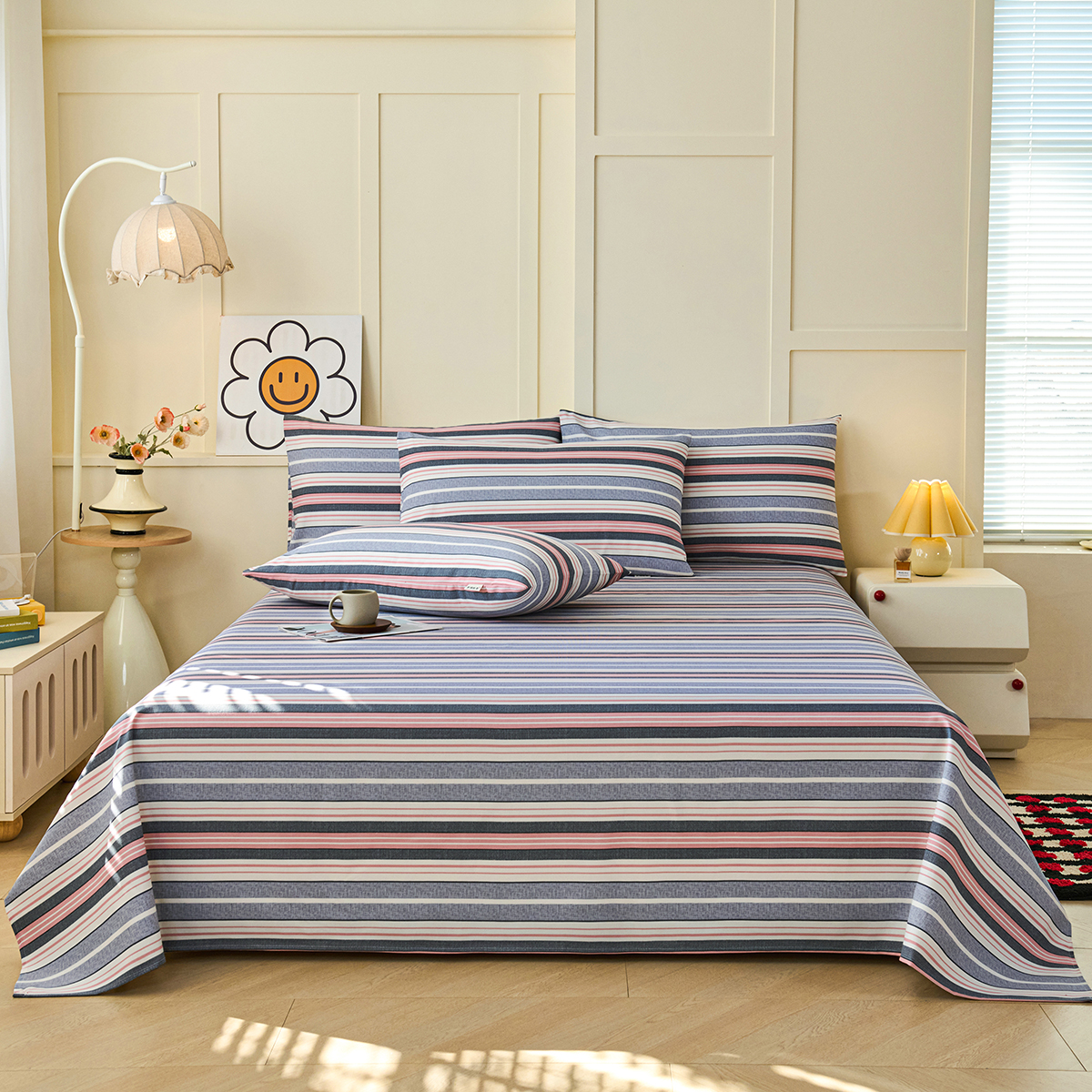 2026新款印花老粗布床单款凉席 西雅图