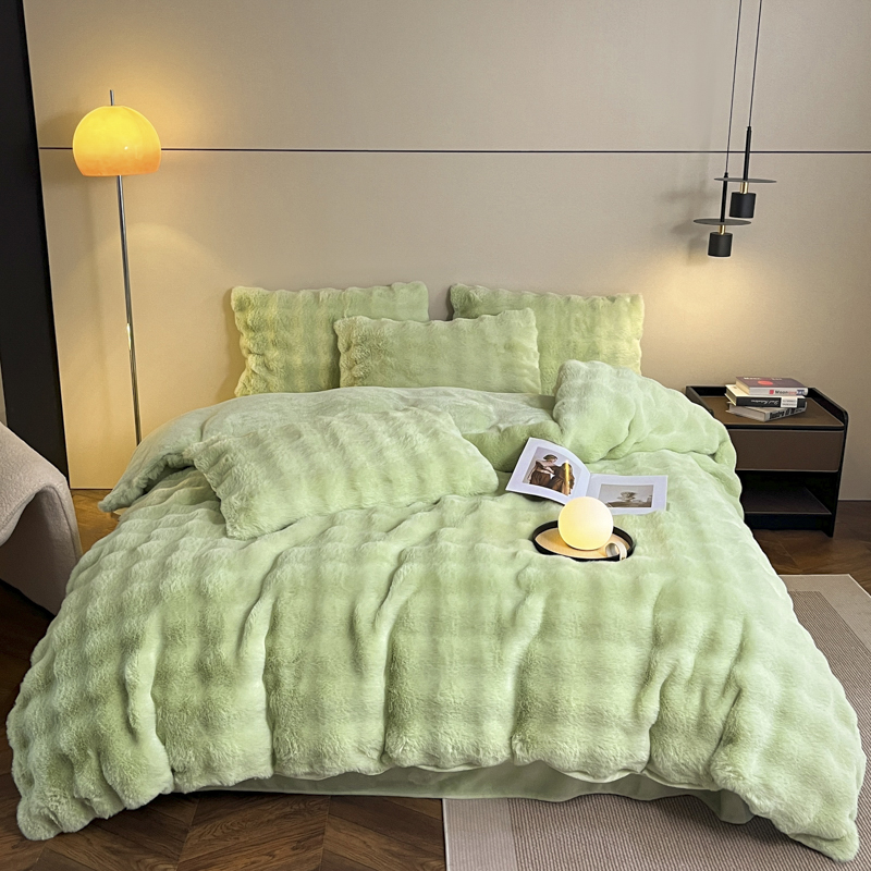 2025新款加厚亲肤兔毛绒四件套