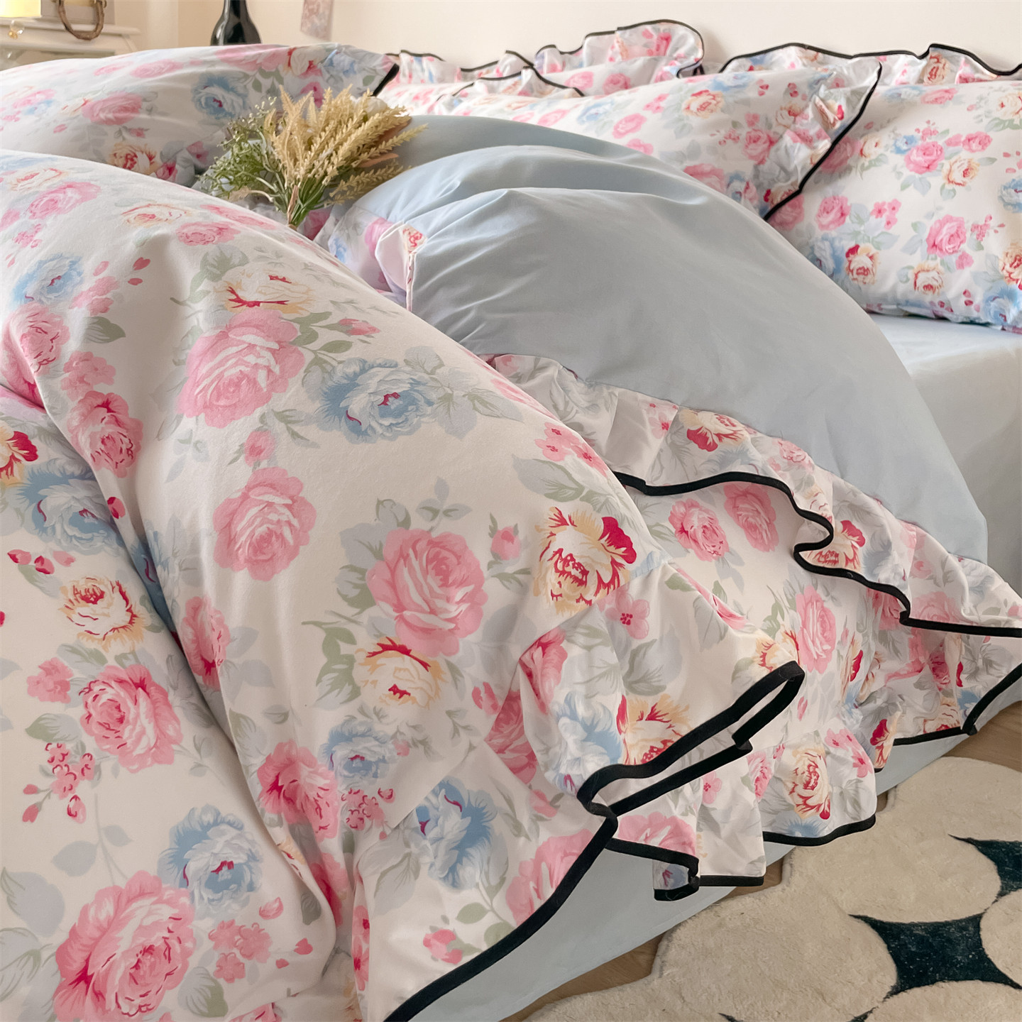 2025新款韩版花边印花四件套四件套