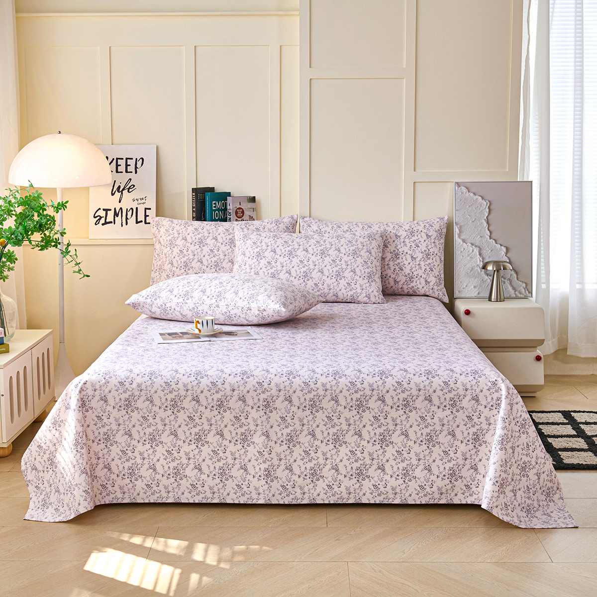 2026新款印花老粗布床单款凉席 若曦