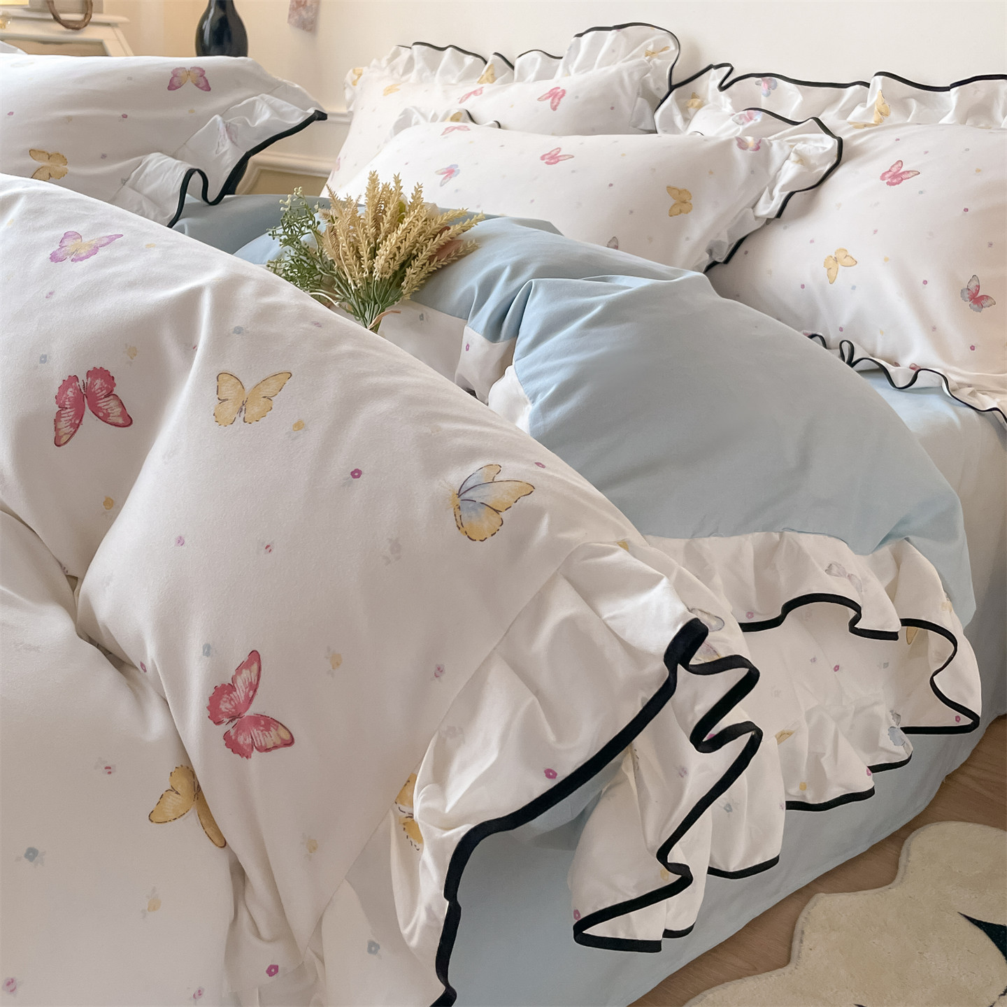 2025新款韩版花边印花四件套四件套