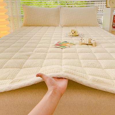 2023新款牛奶绒烂花软垫床垫（含买家秀） 单床垫1.0*2.0m 白玫瑰