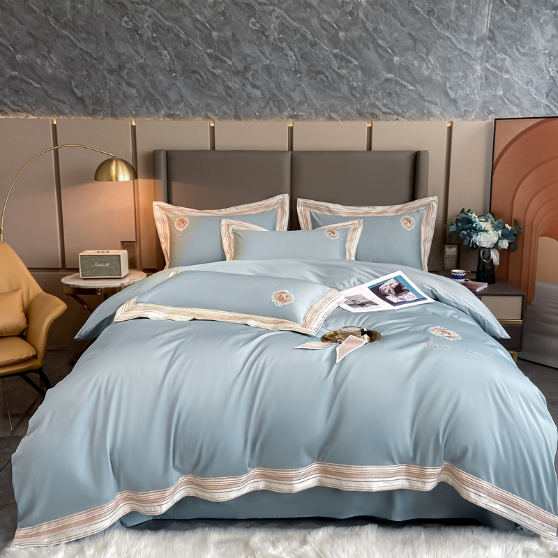 2023新款100支轻奢绣花款四件套-伊莉莎白 伊莉莎白（月光蓝）