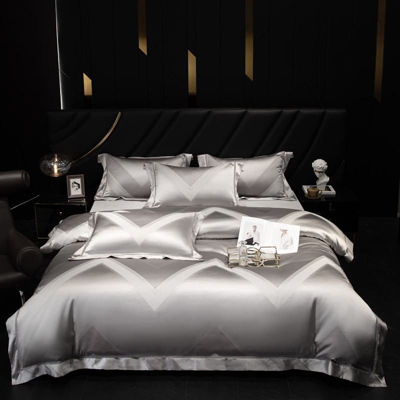 2023新款高精密提花金银丝四件套-布伦特 布伦特（银灰）