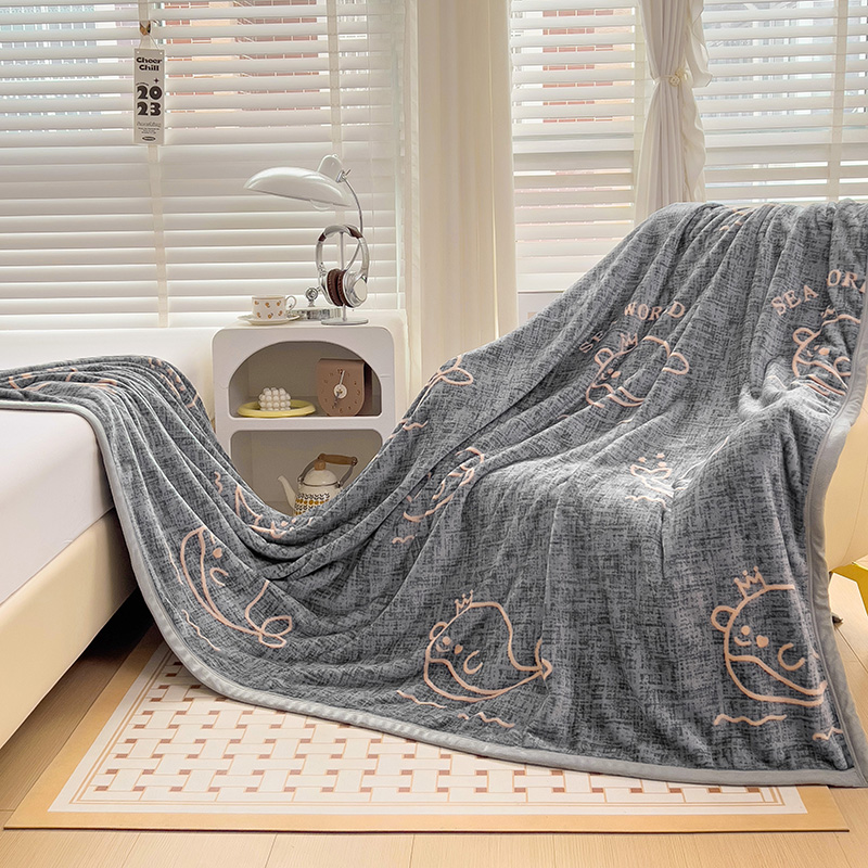 2023新款云貂绒毯法兰绒毯子床单珊瑚绒毛毯（风格二） 120*200cm 小海豚