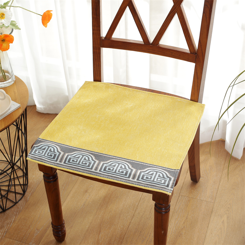 四季餐椅垫办公室通用椅子垫椅垫简约座垫有绑带坐垫屁垫 45*45cm 6个装 复合橘黄