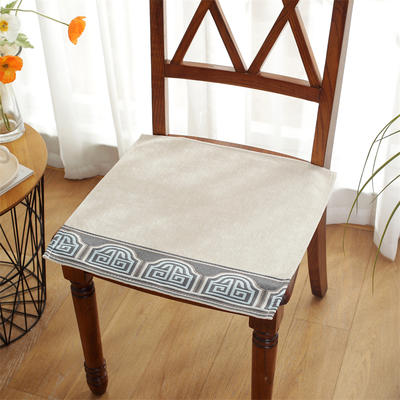 四季餐椅垫办公室通用椅子垫椅垫简约座垫有绑带坐垫屁垫 45*45cm 6个装 复合米白