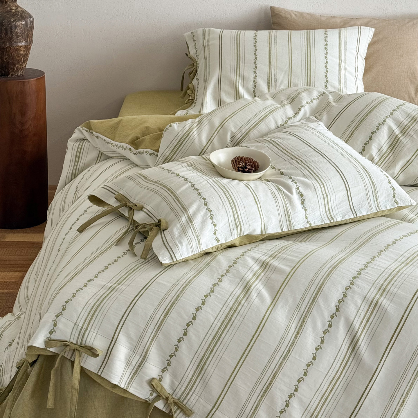 2026新款全棉剪花绑带款四件套-阿尔玛 阿尔玛 绿