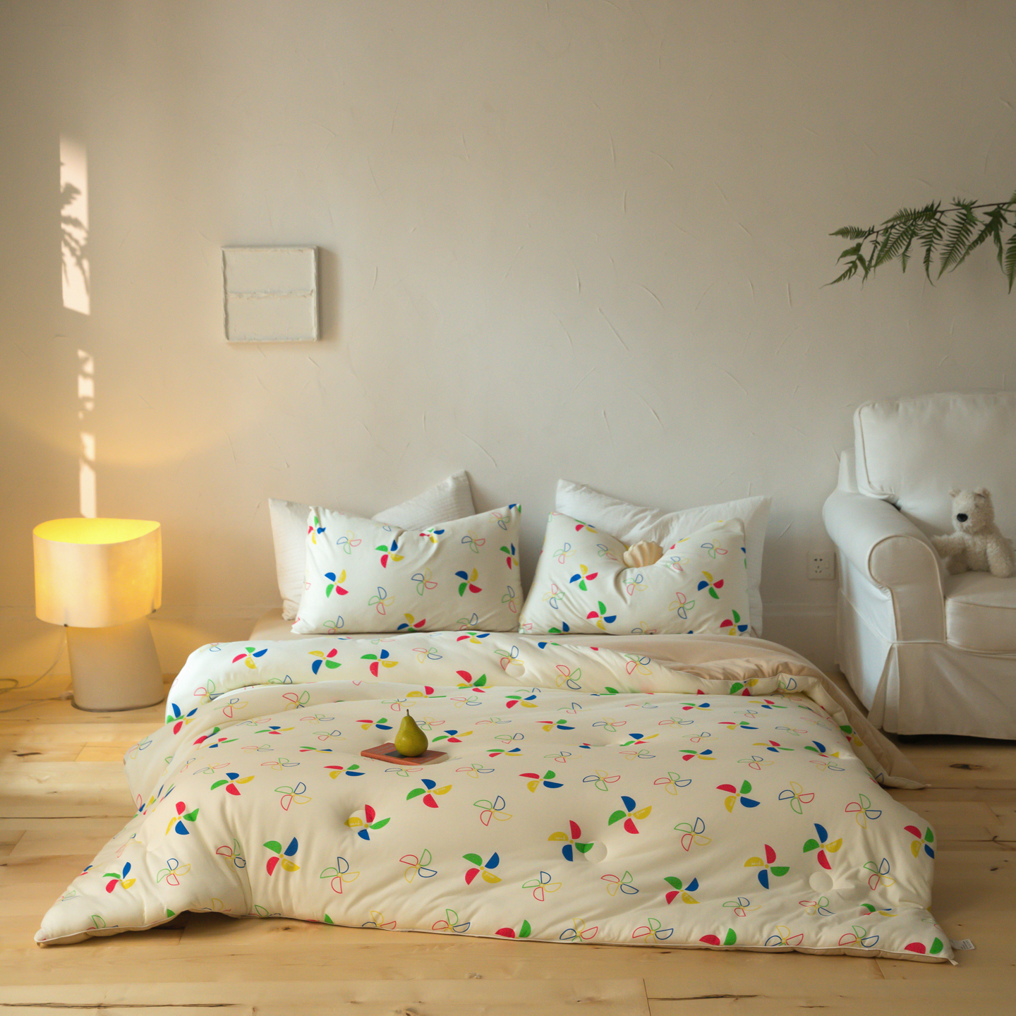 2025新款全棉天竺棉印花春秋（冬）被被子被芯 彩色风车