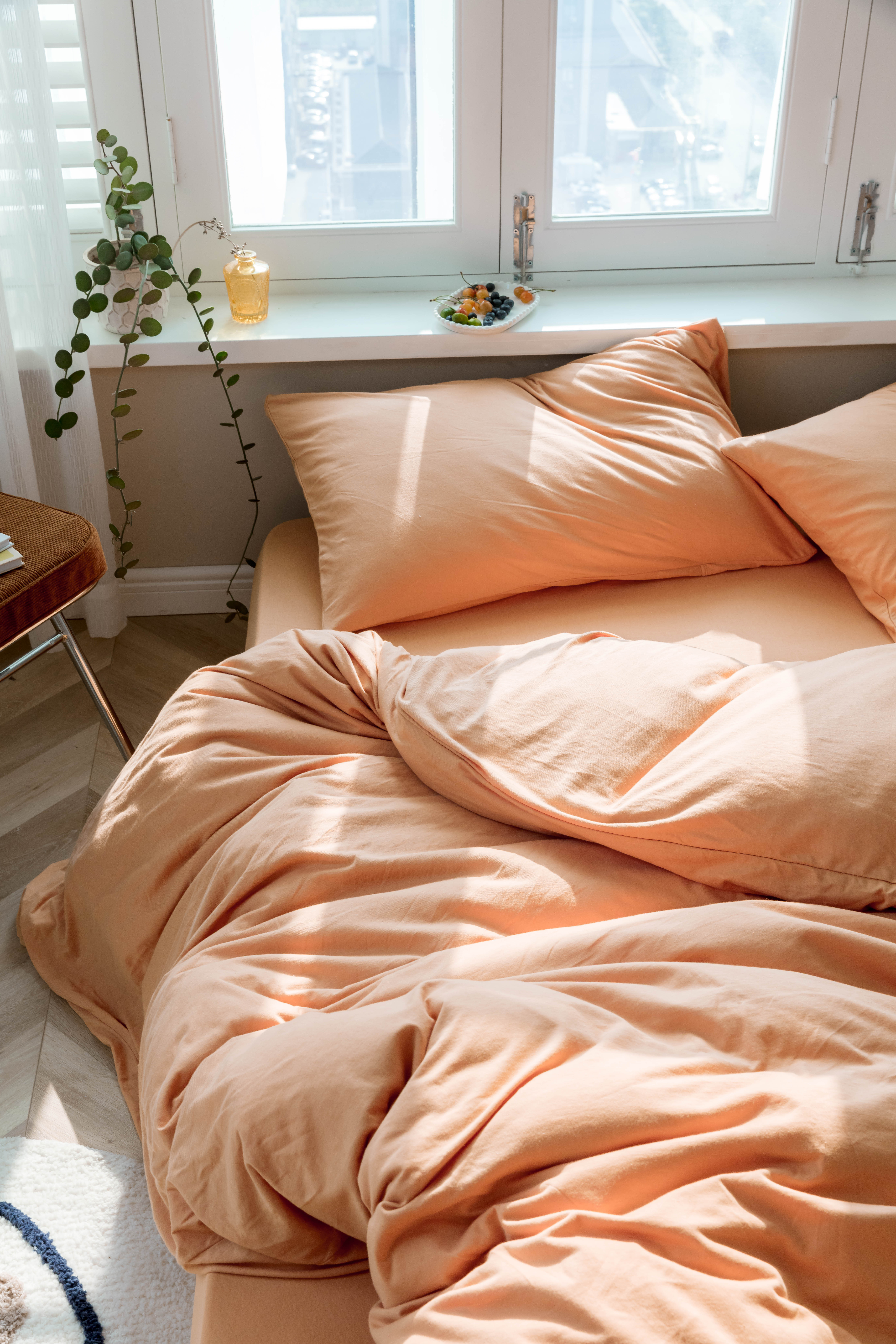 2020新款纯色针织单床单 200*250cm单床单 西柚粉