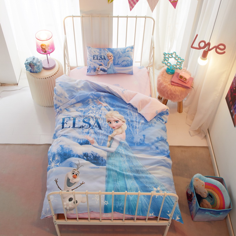2023新款全棉迪士尼手绘公主系列幼儿园套件-大版 床垫三件套 艾莎舞步
