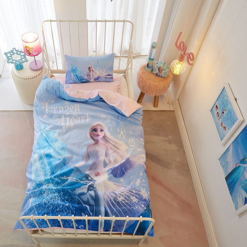 2023新款全棉迪士尼手绘公主系列幼儿园套件-大版 床垫三件套 梦幻艾莎