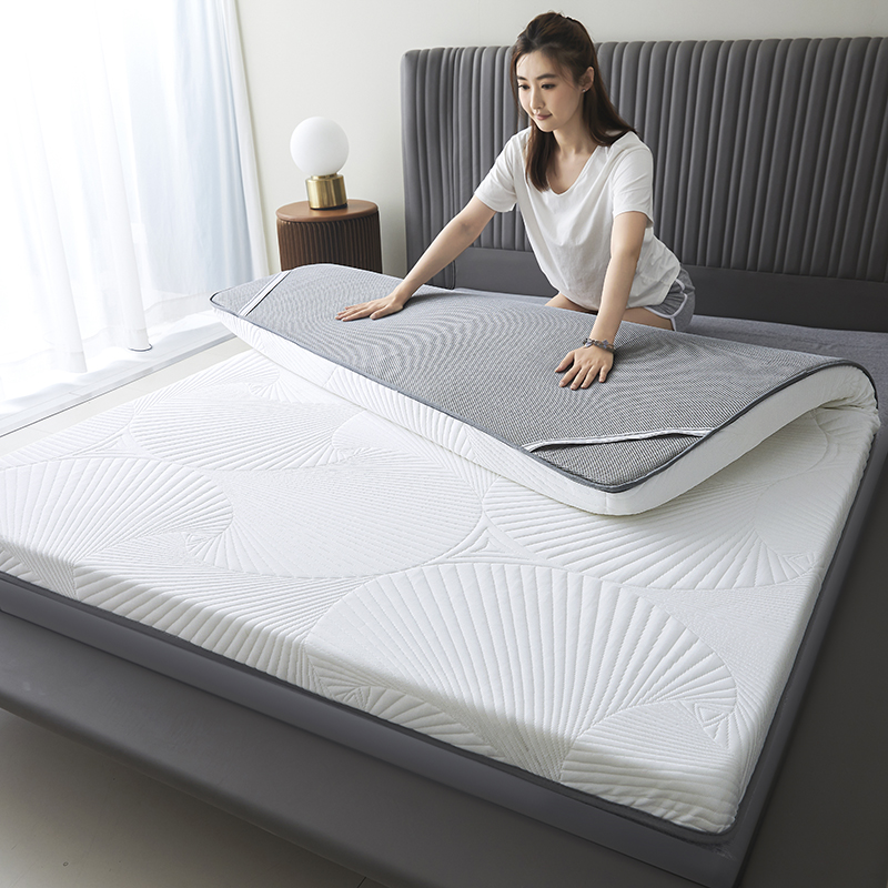 2023新款提花针织棉乳胶复合床垫--大床 0.9*2.0m（3cm） 奢华白