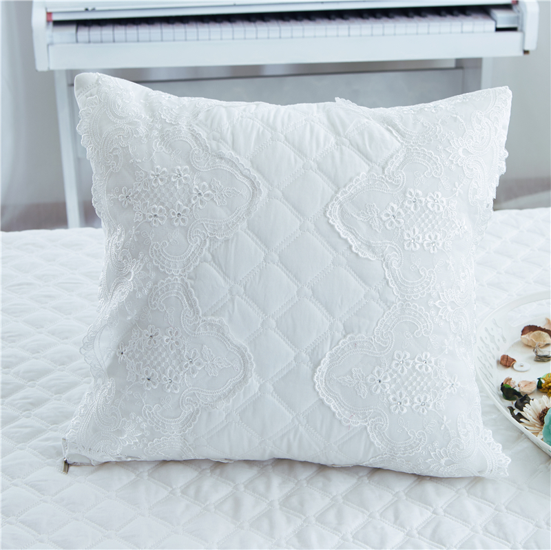 2017 新款方枕系列 方枕（夹棉款） 花的嫁衣-白色
