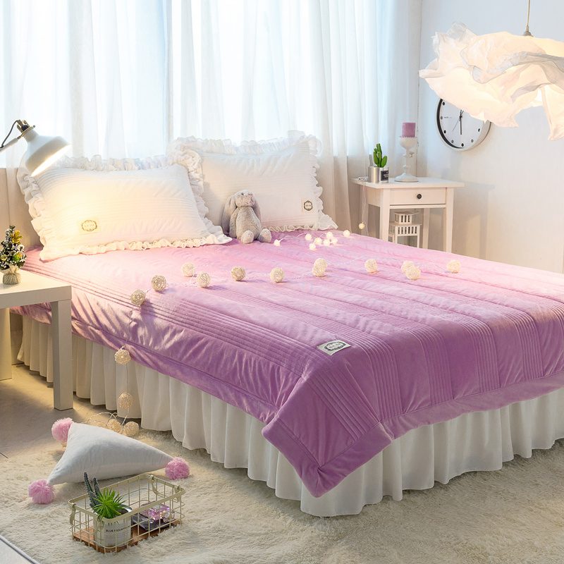 韩国绒单品床单系列（韩国绒夹棉绗缝床单） 160*210cm 浅紫
