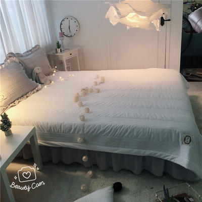 韩国绒单品床单系列（韩国绒夹棉绗缝床单 手机实拍图） 160*210cm 纯净白