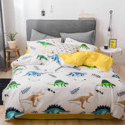 2019新款-13372全棉四件套 床单款三件套1.2m（4英尺）床 淘气恐龙