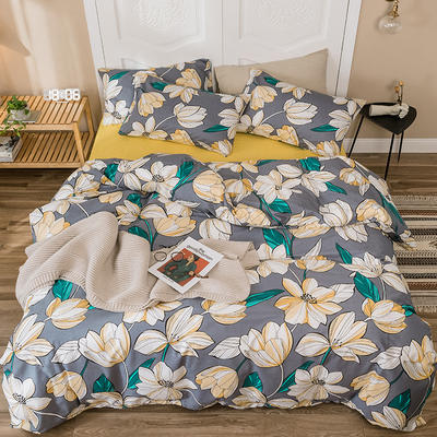 2019新款-全棉四件套 床单款四件套1.5m（5英尺）床 木槿