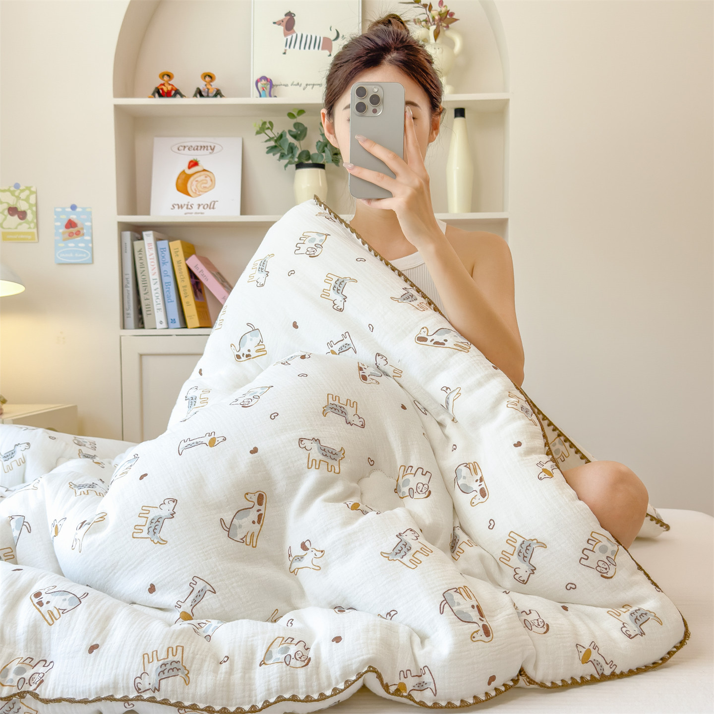 2025新款A类全棉皱皱纱大豆纤维春秋被 秋冬被 全棉纱布婴儿被 全棉学生秋冬被