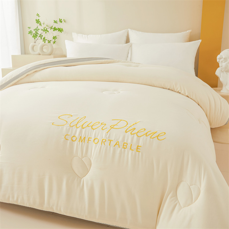 2025新款立体刺绣A类原棉大豆纤维春秋被冬被