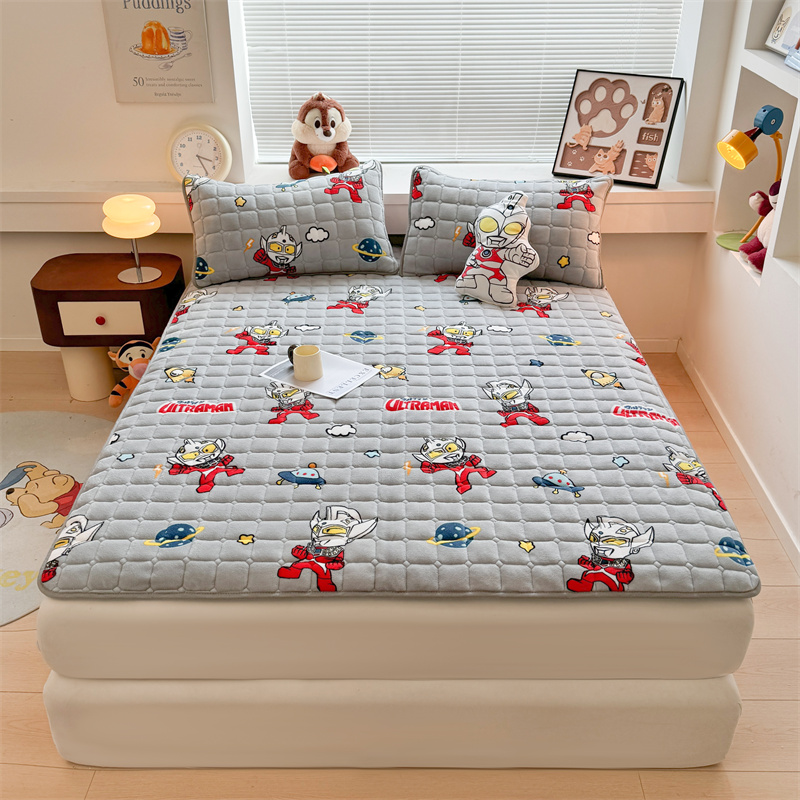 2025新款A类正版授权卡通牛奶绒床垫床护垫 学生床垫 床笠