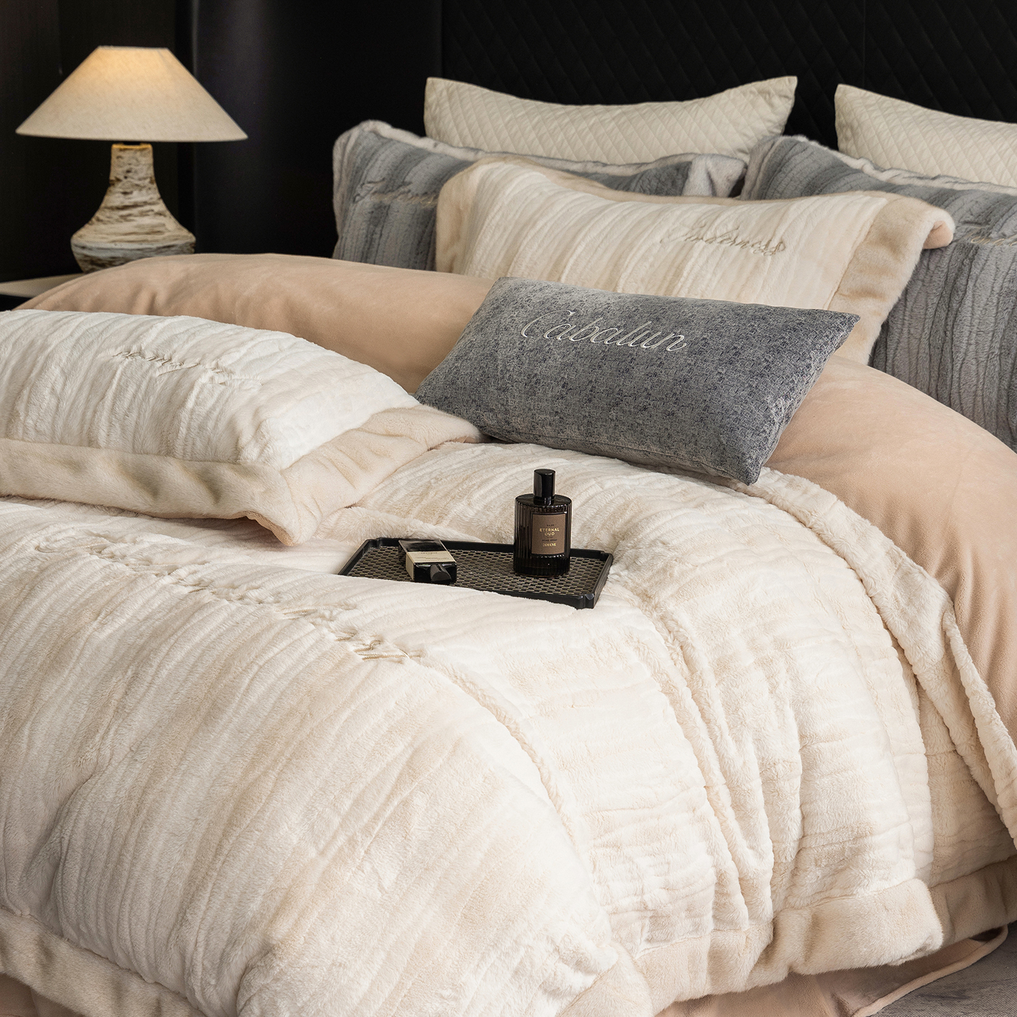 2025新款A版360克兔毛B版240克牛奶绒拼边580克欧貂四件套-帕奇