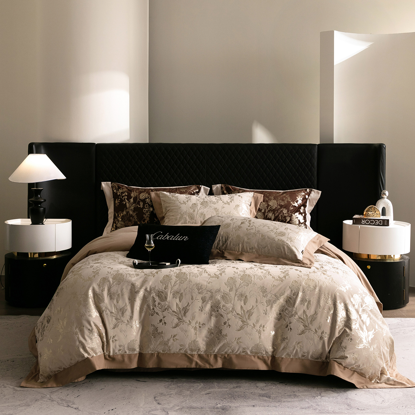 2025新款金丝绒鎏金绒四件套 山茶-杏仁