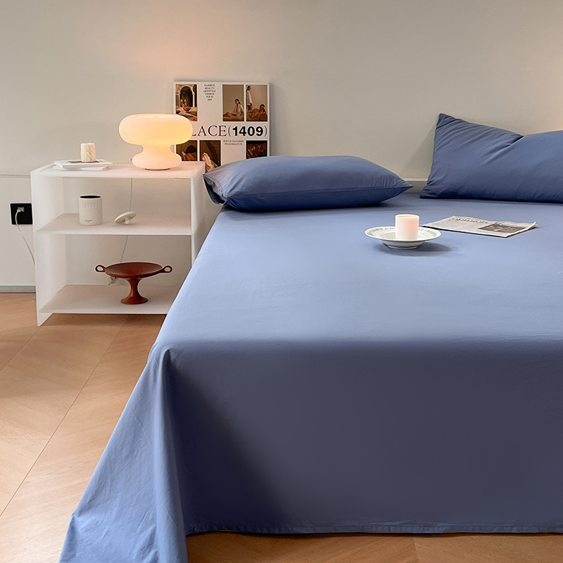 2023新款单品床单-A类色织水洗棉 床单120*230cm 海洋蓝CD